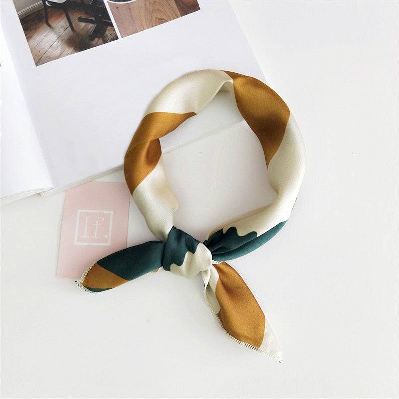 50*50cm Square Silk Scarf Women Headband Fashion Print Hair Scarf Neck Scarfs Office Hair Band Hand Kerchief Female Bandana daiiibabyyy