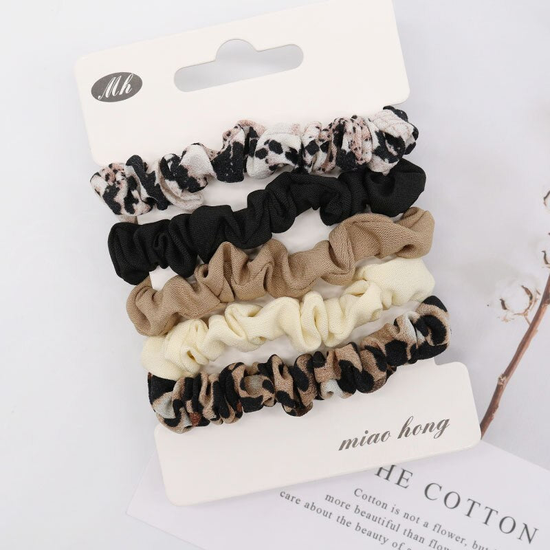 5Pcs Scrunchies Hairband Hair Tie Women for Hair Accessories Satin Scrunchies Stretch Ponytail Holders Handmade Gift Heandband daiiibabyyy