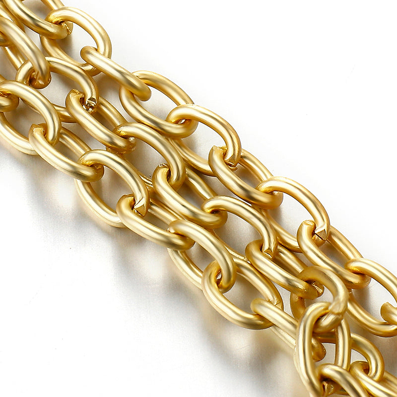 AENSOA Fashion Gold Color King Head Coin Pendant Multilayer Metal Chain Bracelets Set for Women Charm Wedding Party Jewelry Gift daiiibabyyy