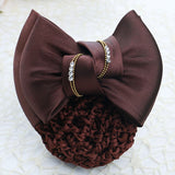 Bow Hair Ribbon Bun Cover Satin Net Bank Hotel Stewardess Hair Pin Headbands Fashionable And Dignified Women's Hair Accessories daiiibabyyy