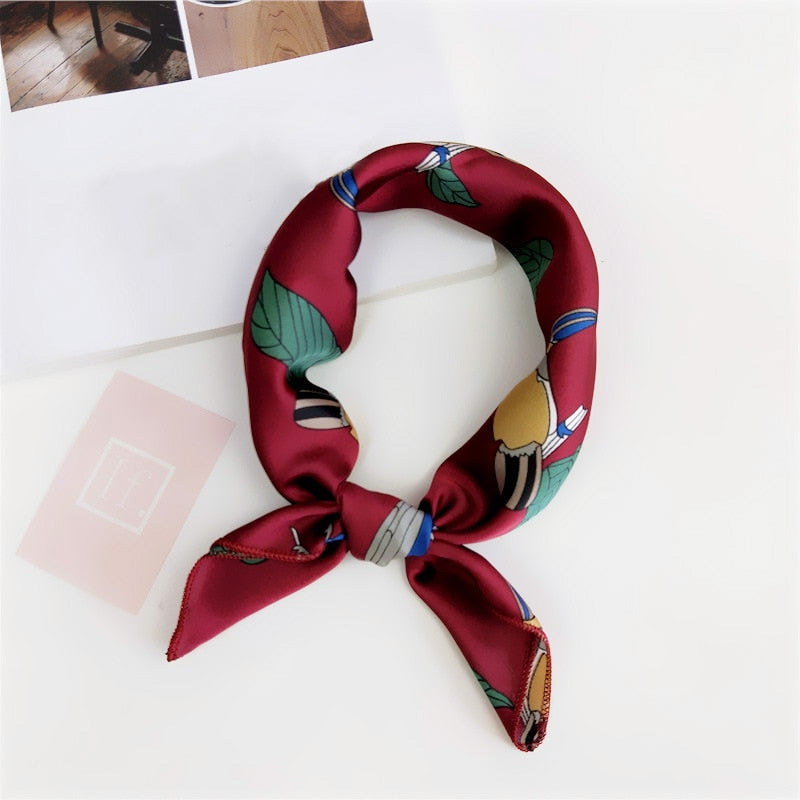 50*50cm Square Silk Scarf Women Headband Fashion Print Hair Scarf Neck Scarfs Office Hair Band Hand Kerchief Female Bandana daiiibabyyy