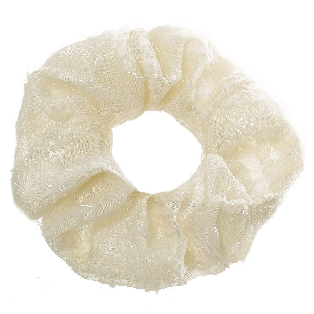 3.9 inch Women Silk Scrunchie Elastic Handmade Multicolor Hair Band Ponytail Holder Headband Hair Accessories daiiibabyyy