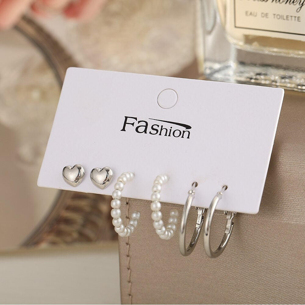 Women's Earrings Set Butterfly Leopard Earrings For Women Bohemian Fashion Jewelry 2022 Geometric Crystal Heart Stud Earring daiiibabyyy