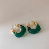 AENSOA Trendy Hyperbole Transparent Resin Geometric U Shape Golden Copper Earrings for Women Punk Clear Green Acrylic Earrings daiiibabyyy