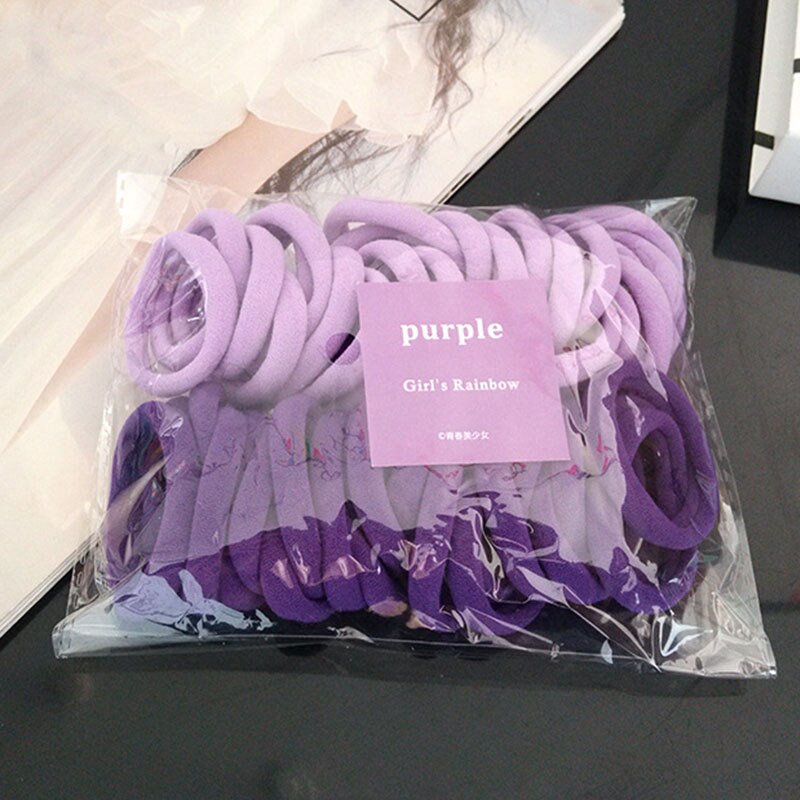50pcs Elastic Hair Accessories For Women Kids Black Pink Blue Rubber Band Ponytail Holder Gum For Hair Ties Scrunchies Hairband daiiibabyyy