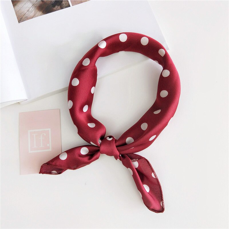 50*50cm Square Silk Scarf Women Headband Fashion Print Hair Scarf Neck Scarfs Office Hair Band Hand Kerchief Female Bandana daiiibabyyy