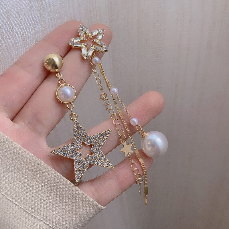 Alloy Earrings for Women Fashion Long retro Tassel Jewelry Pearl Earrings Jewelry accessories Wholesale daiiibabyyy