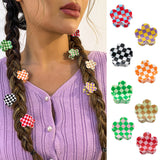 Y2K Jewelry Candy Color Plaid Hairpin for Women Fashion Harajuku Cute Vintage Hair Accessories Accessories 90s Aesthetic Gift daiiibabyyy