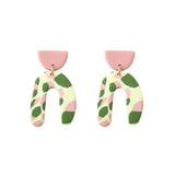 AENSOA Multiple Fashion Handmade Polymer Clay Earrings Multicolor Geometric Round Circle Flowers Drop Pendant Layered Earrings daiiibabyyy