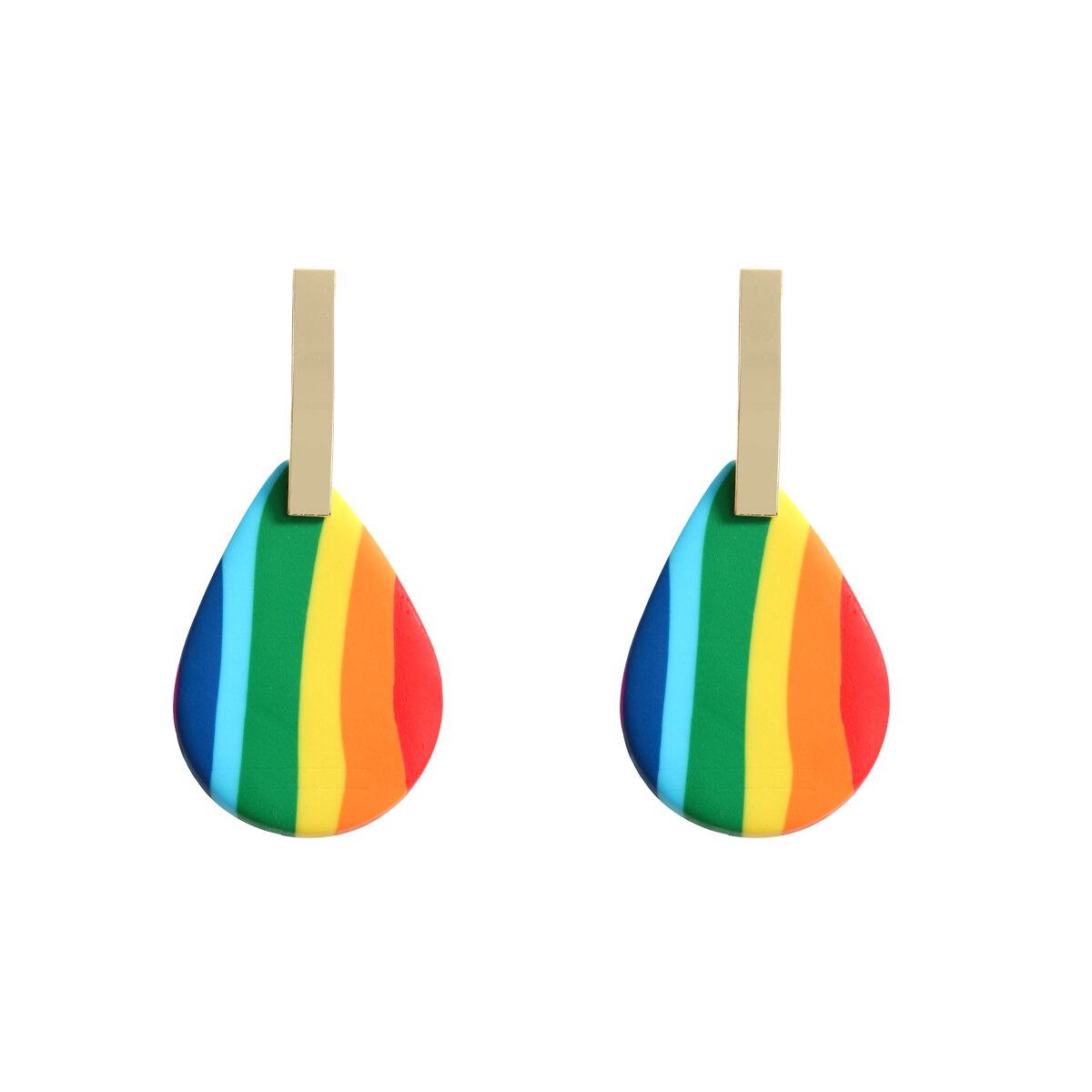AENSOA Multiple Fashion Handmade Polymer Clay Earrings Multicolor Geometric Round Circle Flowers Drop Pendant Layered Earrings daiiibabyyy