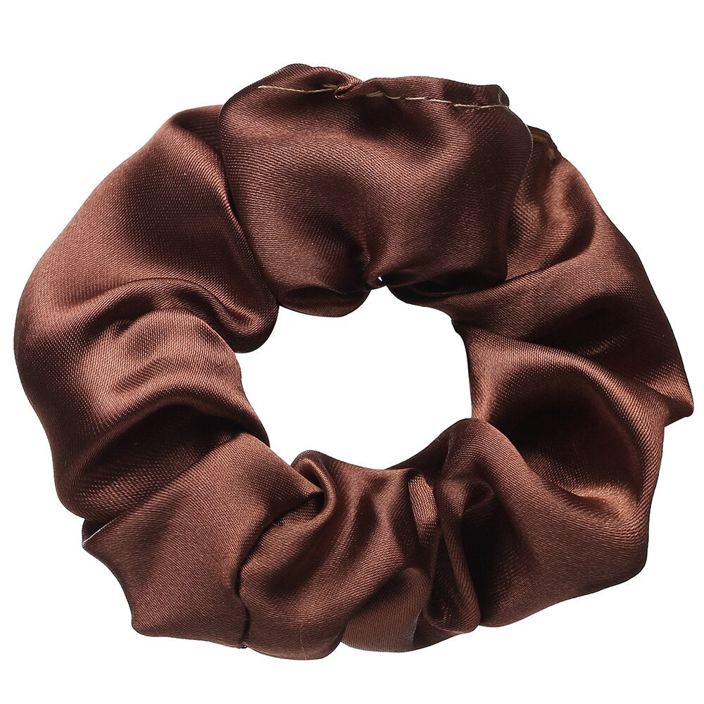 3.9 inch Women Silk Scrunchie Elastic Handmade Multicolor Hair Band Ponytail Holder Headband Hair Accessories daiiibabyyy