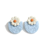 AENSOA Multiple Fashion Handmade Polymer Clay Earrings Multicolor Geometric Round Circle Flowers Drop Pendant Layered Earrings daiiibabyyy