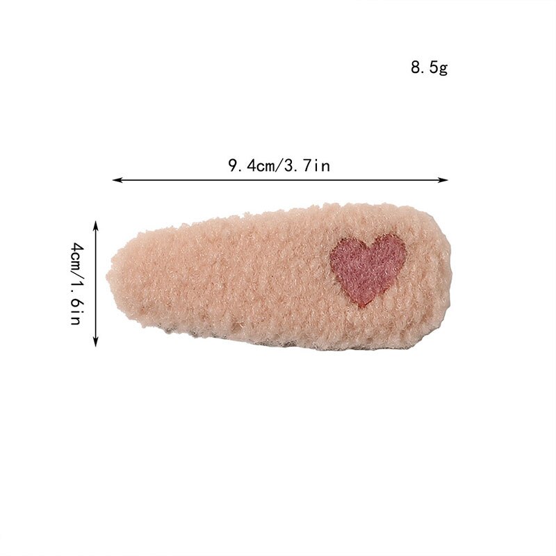 Barrette Women Plush Heart Hair BB Clip Hair Band Barrette Plush Clip 1 PC Fashion Accessories Hairpin Beauty Styling Tools daiiibabyyy