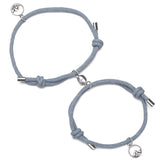 2pcs Star Moon Magnetic Couple Bracelet Set for Men Women Trendy Handmade Rope Chain Friendship Bracelet Adjustable Jewelry daiiibabyyy