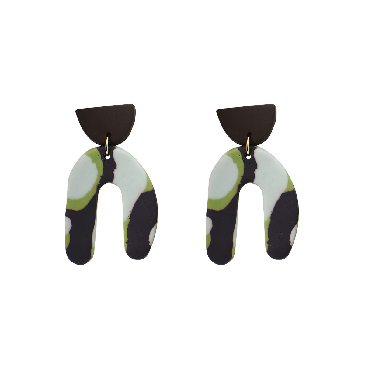 AENSOA Multiple Fashion Handmade Polymer Clay Earrings Multicolor Geometric Round Circle Flowers Drop Pendant Layered Earrings daiiibabyyy