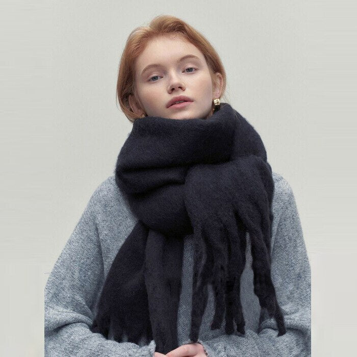 230X45CM Comes with A Warm Atmosphere Scarves Winter Solid Color Cashmere Natural Scarves Women Soft Waxy Warm Long Scarves daiiibabyyy