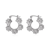 Women Hoop Earrings High Quality Flowers Cubic Zirconia Stylish Girl Accessories Party Daily Wearable Fashion Jewelry Drop Ship daiiibabyyy