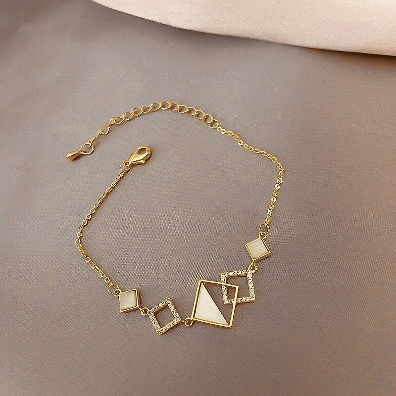 Bracelet for Women Fashion Crystal Square Bracelet Women's Simple Friendship Luxury Bracelet Jewelry Accessories Wholesale daiiibabyyy