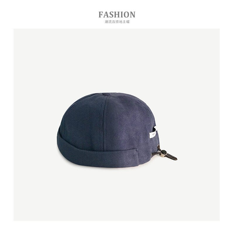 Adjustable Brimless Hat Cotton Hip Hop Caps Docker Sailor Biker Cap Men Women Casual Brimless Skull Beanie Hat Solid Color daiiibabyyy