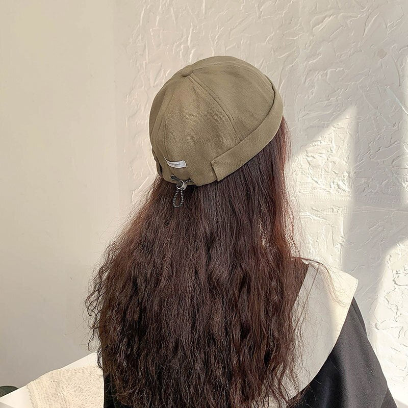 Adjustable Brimless Hat Cotton Hip Hop Caps Docker Sailor Biker Cap Men Women Casual Brimless Skull Beanie Hat Solid Color daiiibabyyy