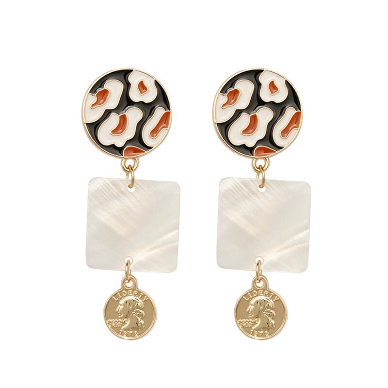 AENSOA Fashion Round Pearl Shell Earrings Simple Natural Drop Earrings For Women Geometric Gold Color Statement Earring Jewelry daiiibabyyy