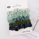 5Pcs Scrunchies Hairband Hair Tie Women for Hair Accessories Satin Scrunchies Stretch Ponytail Holders Handmade Gift Heandband daiiibabyyy
