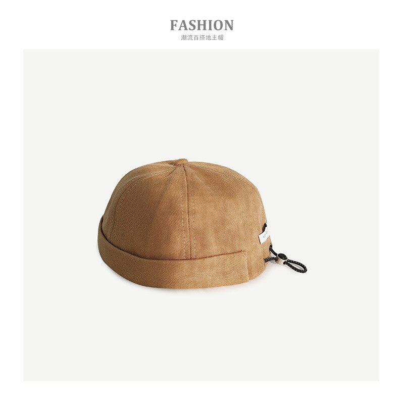 Adjustable Brimless Hat Cotton Hip Hop Caps Docker Sailor Biker Cap Men Women Casual Brimless Skull Beanie Hat Solid Color daiiibabyyy