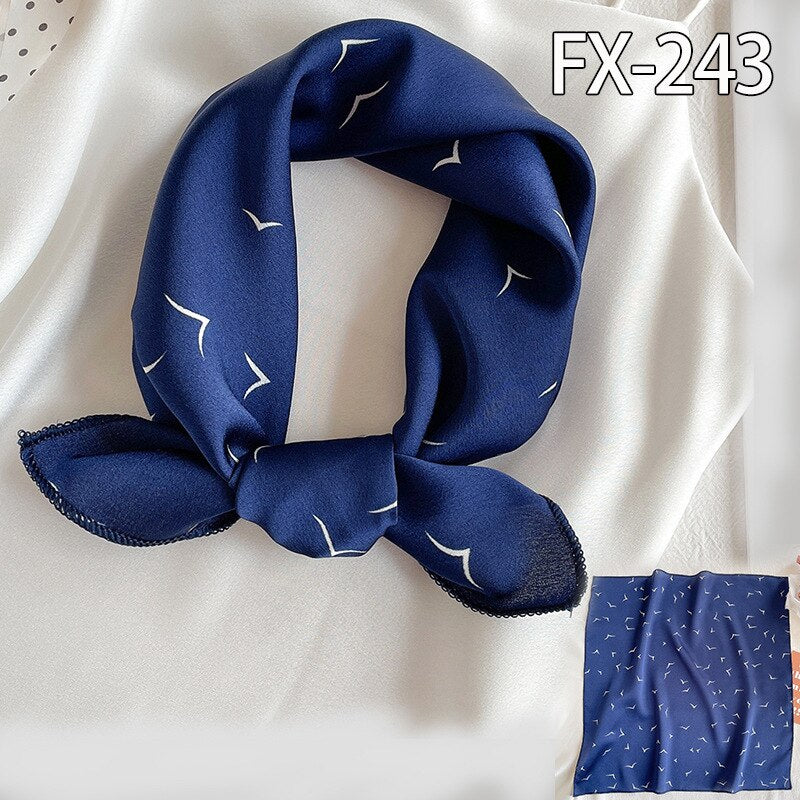 50x50cm Square Silk Hair Scarf Women Headband Fashion Print Neck Scarfs Office Hair Band Hand Kerchief Female Bandana daiiibabyyy