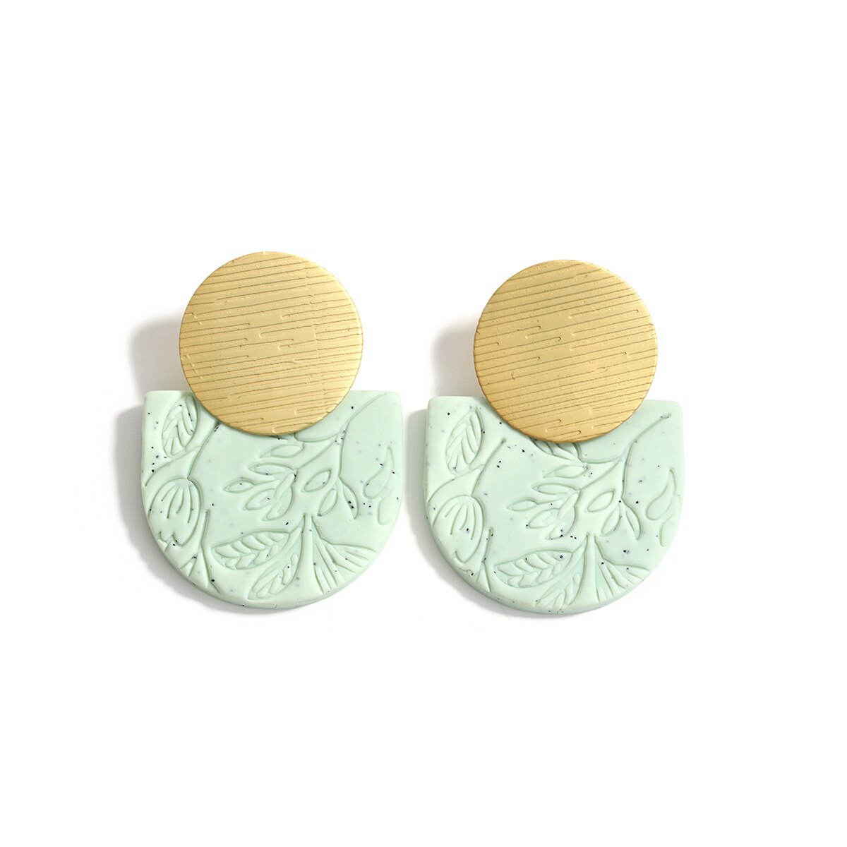 AENSOA Multiple Fashion Handmade Polymer Clay Earrings Multicolor Geometric Round Circle Flowers Drop Pendant Layered Earrings daiiibabyyy