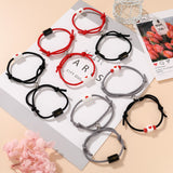 2pcs Star Moon Magnetic Couple Bracelet Set for Men Women Trendy Handmade Rope Chain Friendship Bracelet Adjustable Jewelry daiiibabyyy