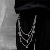 2022 Trendy Punk Silver Color Multilayer Chain Boy Girls Waist Pants Chain Hip hop Portrait Pendant Trousers Keys Chain Jewelry daiiibabyyy