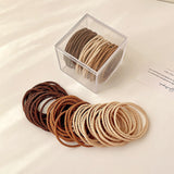 50/100 Pcs/Bag Women Girls Colors Soft 5 cm Scrunchies Elastic Hair Band Lady Lovely Solid Rubber Bands Female Hair Accessories daiiibabyyy