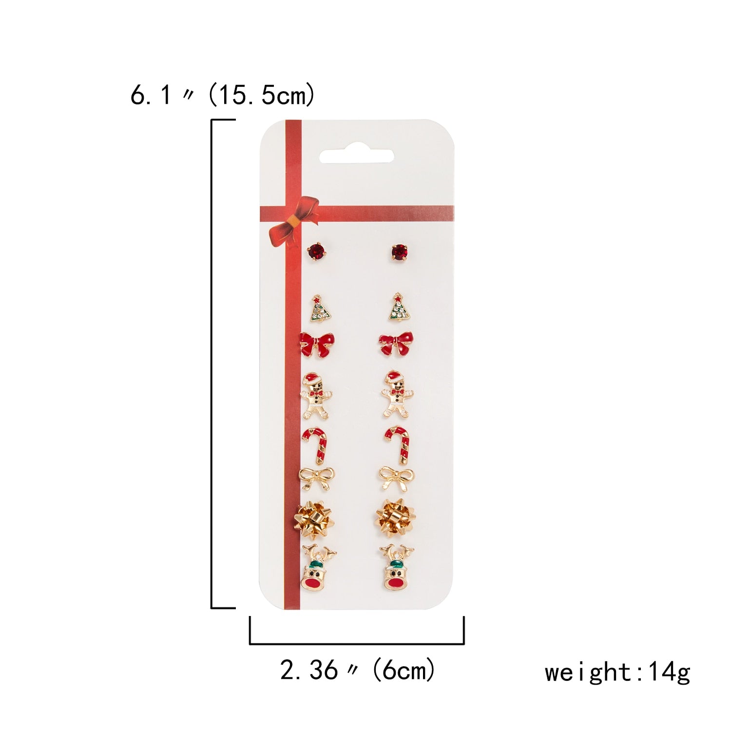 8pair/set Christmas Earrings Cute Santa Claus Snowman Christmas Tree Bell Stud Earrings For Women Fashion Party Jewelry Gifts daiiibabyyy