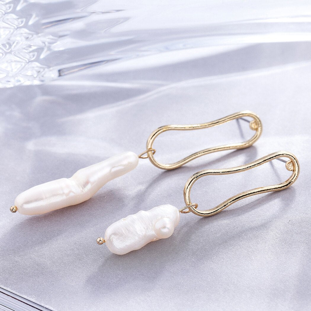 Women's Jewelry Hanging Fashion Earrings Simple Unusual Things Asymmetric Dangle Pendientes Geometry Ear Decoration Accessories daiiibabyyy