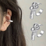2PCS Simple Silver Color Heart Belt Stud Earrings For Women Hiphop Mini Cute Round Love Belts Earring Party Wedding Jewelry A941 daiiibabyyy