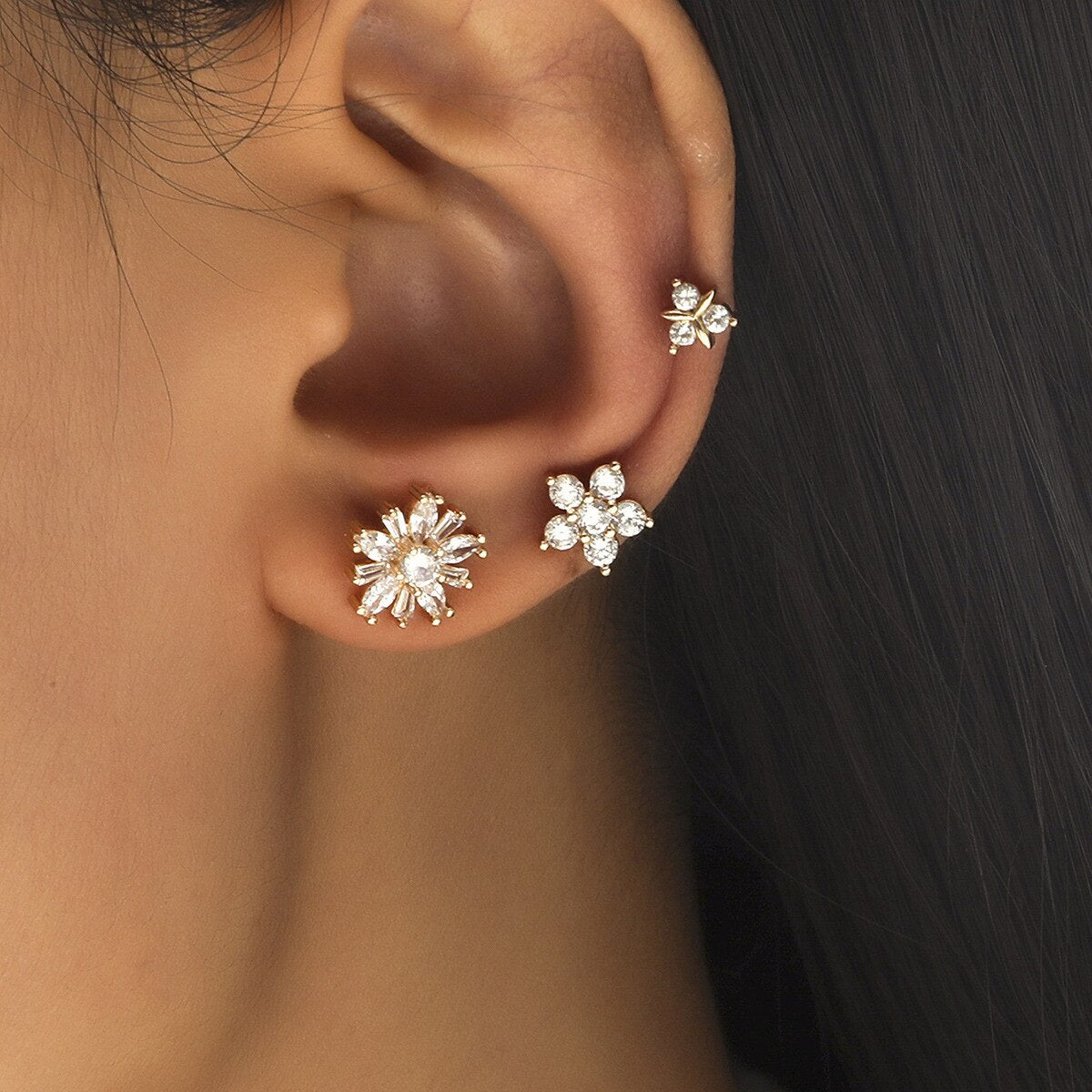 Bohemian NO Piercing Crystal Rhinestone Ear Cuff Earrings for Women Wrap Stud Clip Earrings Girl Trendy Earrings Jewelry Bijoux daiiibabyyy