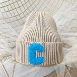 Bonnets Big C Letter Woolen Hat Designer Bonnets Women New Warm Ear Protection Knitted Hat Adult COTTON женская шапка daiiibabyyy