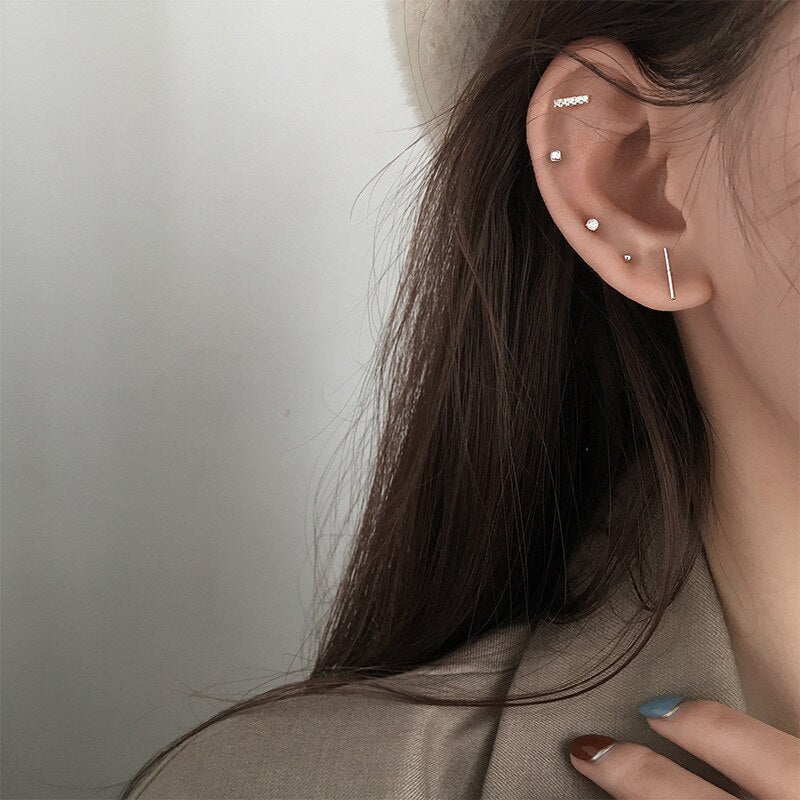 5pcs/set Geometric Asymmetrical Small Stud Earrings for Women Fashion Jewelry Temperament Personality Birthday Gift daiiibabyyy