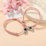 2pcs Star Moon Magnetic Couple Bracelet Set for Men Women Trendy Handmade Rope Chain Friendship Bracelet Adjustable Jewelry daiiibabyyy