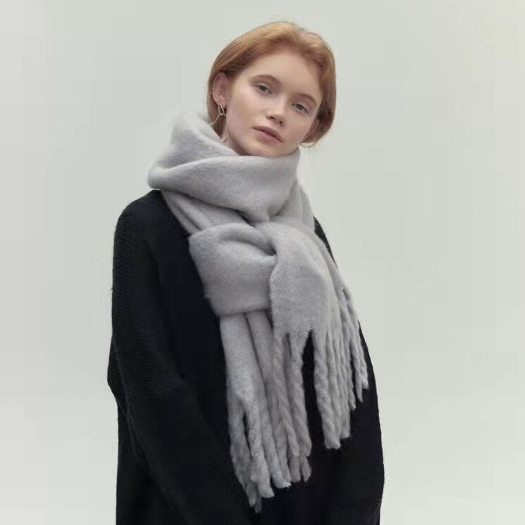 230X45CM Comes with A Warm Atmosphere Scarves Winter Solid Color Cashmere Natural Scarves Women Soft Waxy Warm Long Scarves daiiibabyyy