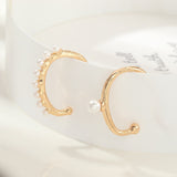 3Pcs/Set Pearl Zircon Clip on Earrings Ear Cuffs Stackable Earrings for Women NO Pierced Cartilage Earring Earcuffs Accessories daiiibabyyy