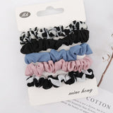 5Pcs Scrunchies Hairband Hair Tie Women for Hair Accessories Satin Scrunchies Stretch Ponytail Holders Handmade Gift Heandband daiiibabyyy