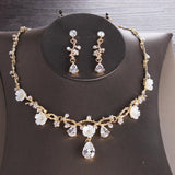 Baroque Wedding Bridal Jewelry Sets Gold Silver Color Tiaras Crowns Zirconia Jewelry Necklace Sets for Women Indian Jewelry Set daiiibabyyy