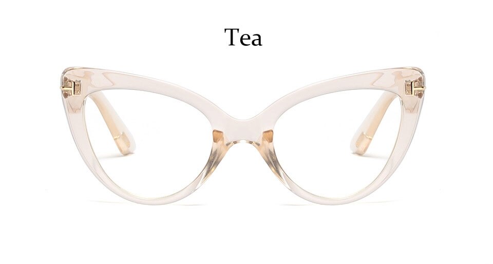 Cat eye glasses frame ladies fashion Brand designer eye glasses frames for women Sexy Oversized Metal Frame Lady Eyewear