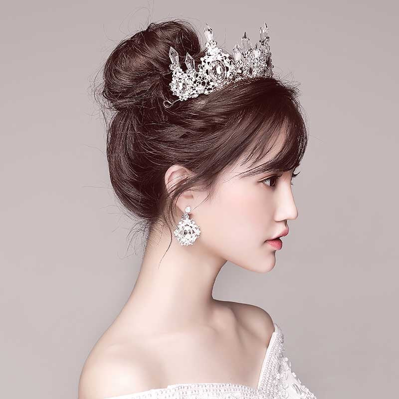 Baroque King Princess Bridal Wedding Crown Bride Big Crystal Gold Tiaras and Crowns Birthday Pageant Quinceanera Crowns daiiibabyyy