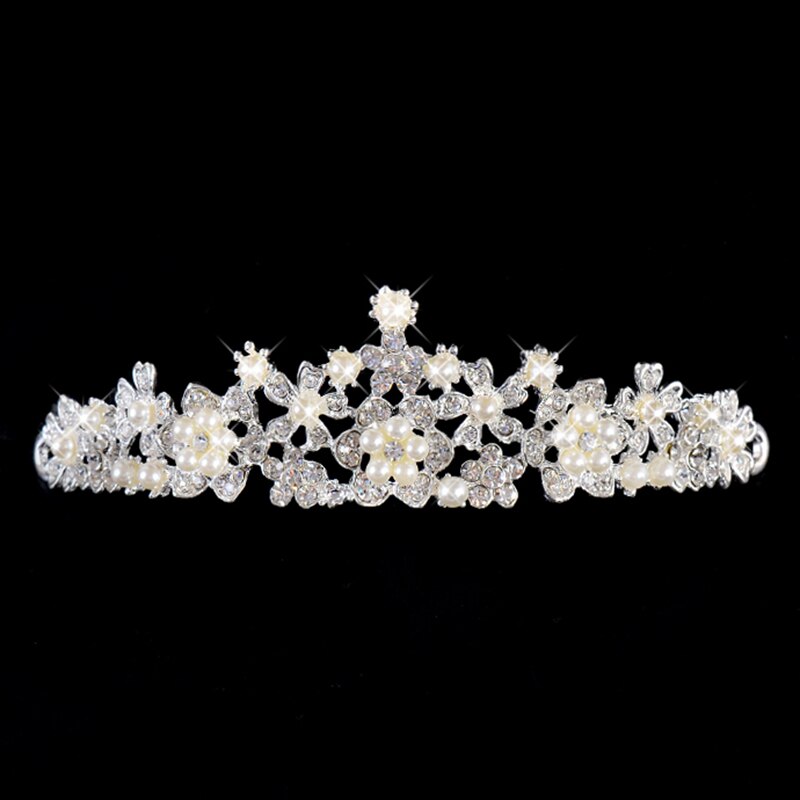 White Pearl Earrings Necklace Set Wedding Bridal Jewelry Set for Women Crown and Tiara Pearl Necklace and Earring Sets Jewellery daiiibabyyy