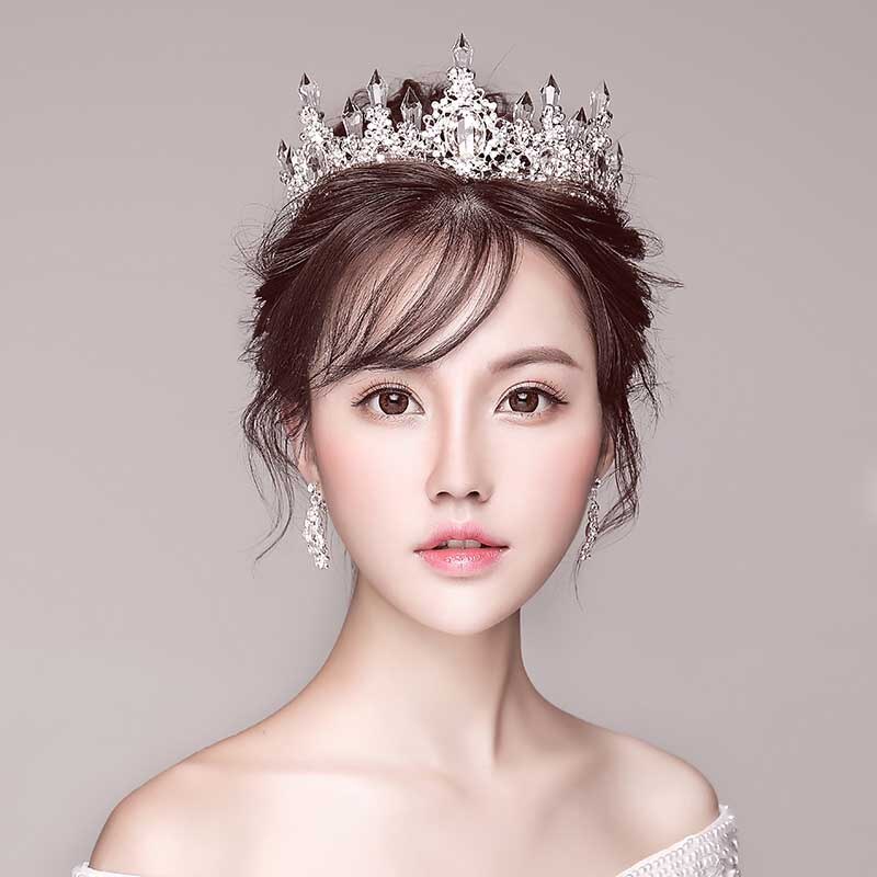 Baroque King Princess Bridal Wedding Crown Bride Big Crystal Gold Tiaras and Crowns Birthday Pageant Quinceanera Crowns daiiibabyyy