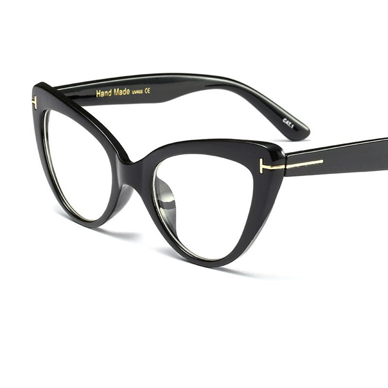 Cat eye glasses frame ladies fashion Brand designer eye glasses frames for women Sexy Oversized Metal Frame Lady Eyewear