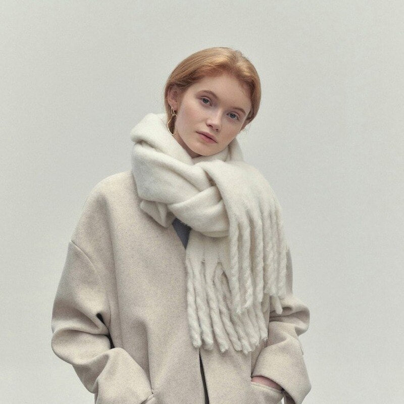 230X45CM Comes with A Warm Atmosphere Scarves Winter Solid Color Cashmere Natural Scarves Women Soft Waxy Warm Long Scarves daiiibabyyy