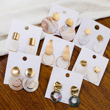 AENSOA Fashion Round Pearl Shell Earrings Simple Natural Drop Earrings For Women Geometric Gold Color Statement Earring Jewelry daiiibabyyy